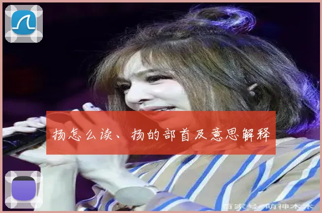 扬怎么读、扬的部首及意思解释