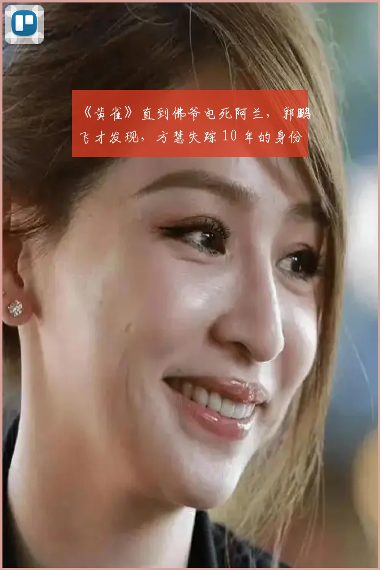 《黄雀》直到佛爷电死阿兰，郭鹏飞才发现，方慧失踪 10 年的身份！